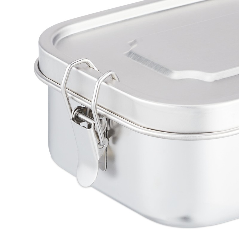 Relaxdays Stainless Steel Lunch Box Leak-Proof Airtight Lunch Box for