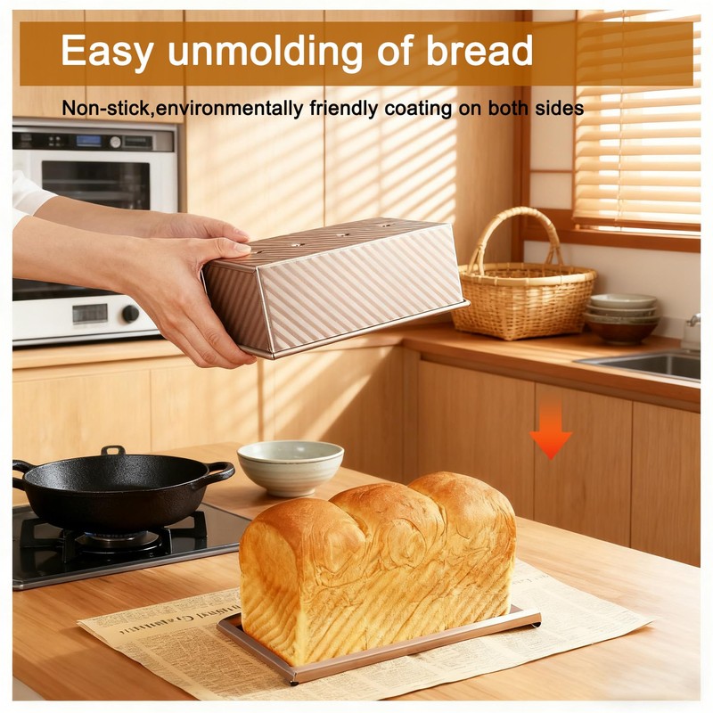 Vitrignis pullman loaf pan with lid - Rectangle bread pans