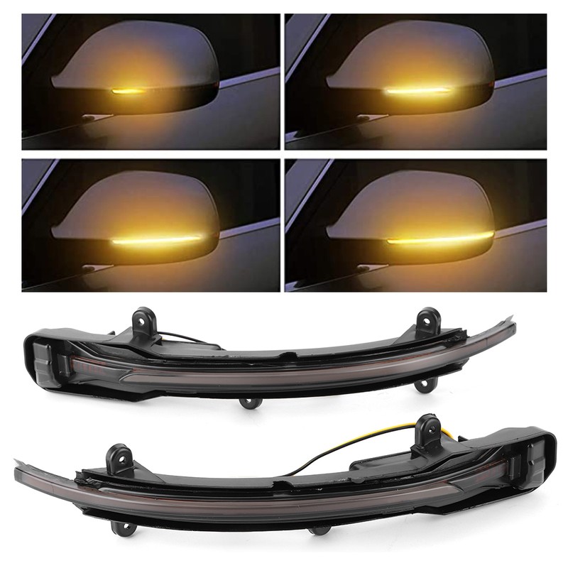 Rearview Backup Mirror Turn Signal Light Dynamic LED Indicator Fits