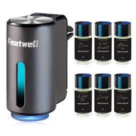 Featwell Car Air Freshener, Three Adjustable Modes Intelligent Car Aroma Diffuser, Rechargeable Car Aroma Diffuser, Grey