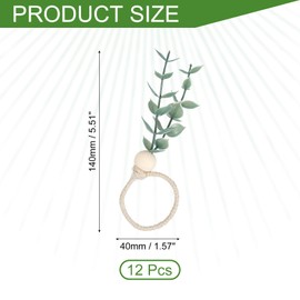 sourcing map 24Pcs Napkin Rings, Rustic Farmhouse Table Napkin Holders Serviette Buckles for Decoration Adornment Wedding Parties, Banquet, 112 mm