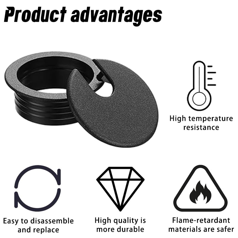 120 Pack Desk Grommet 2 Inch, Plastic Cable Grommet Hole