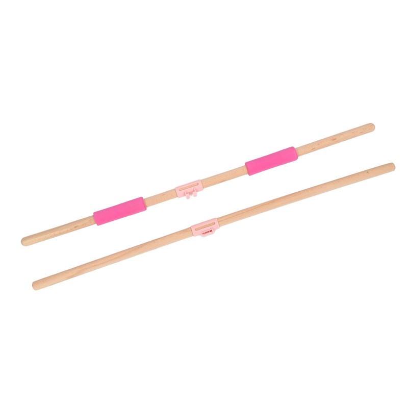 2pcs 31.5in Length Yoga Training Stick Beechwood Open Shoulder Back