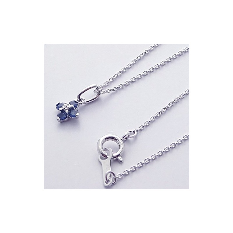 [You and My Jewelry Box] SV925 Natural Sapphire Clover Petite