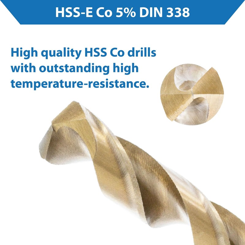 TJR® HSS-E M35 Cobalt Twist Drill Steps Self-Centring Metal Drill