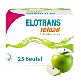 ELOTRANS reload - isotonic electrolyte glucose mixture - dietary supplement with magnesium, potassium chloride, choline and B vitamins - 1 x 25 bags - apple flavour
