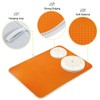 Kigai Orange Dotted Line Dish Drying Mat, Microfiber Absorbent Drying