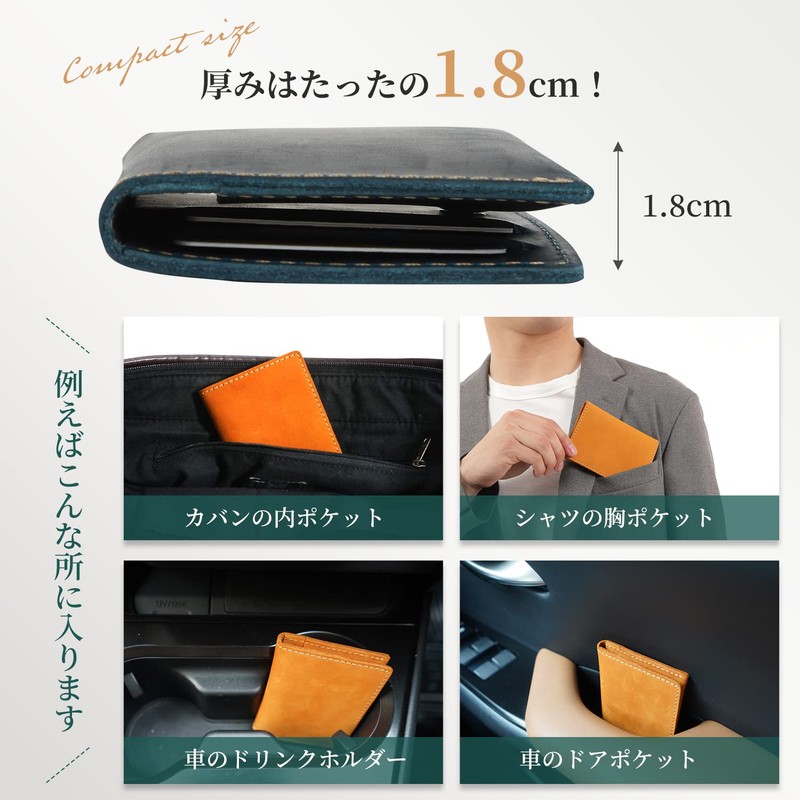 Kameto Bag Manufacturing Men's Credit Card Case, Genuine Leather, Card