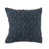 Creative Co-Op Knitted Punch Hook Throw, Navy Pillow, Blue