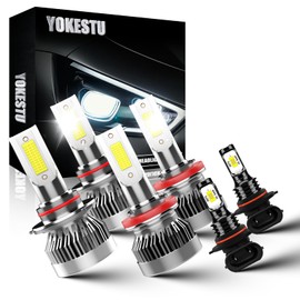 YOKESTU Fit For Ford Escape 2013 2014 2015 2016 High Low Beam and Fog Light Bulbs Kit, 6500K White Light, 600% Brightness, Plug n Play, Pack of 6