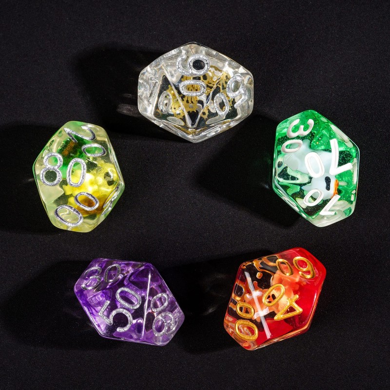 HDdais 10 Pack of D% Dice Random Color D00 Polyhedral