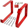 Spares2go Universal Lockable Bike Rack Brackets and Padlock Set (Red)