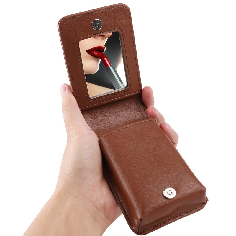 Small Cosmetic Makeup Lipstick Case with Mirror