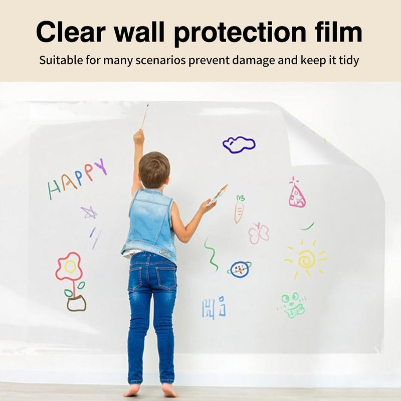 Clear Contact Paper Roll Self-Adhesive Kitchen Backsplash Wall Protector 23.6in