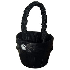 Bridal Black Basket Flower Girl & Ring Bearer Decor for Wedding Party