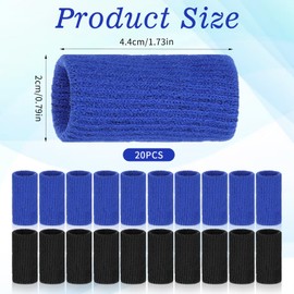 Classicseali 20PCS Finger Sleeves for Arthritis,Elastic Breathable Compression Finger Sleeves, Outdoor Sports Arthritis Fingers Sleeve, for Basketball and Golf, Black, Blue