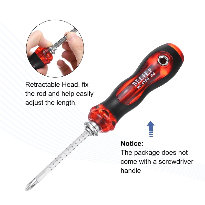sourcing map 2pcs Magnetic Double Ended Screwdriver Bit PH2/SL6 3x160mm