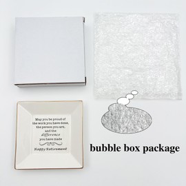 AZVAUUY Happy Retirement Gifts for Women Coworker Ceramic Trinket Tray Leaving Farewell Gifts for Retired Coworkers, Friends, Mom, sister, Boss, Teachers, Nurse