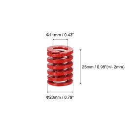 sourcing map 3D Printer Die Spring, 10pcs TM 20mm OD 25mm Long Spiral Stamping Medium Load Compression Mould Die Springs for 3D Printer Electric Part, Red