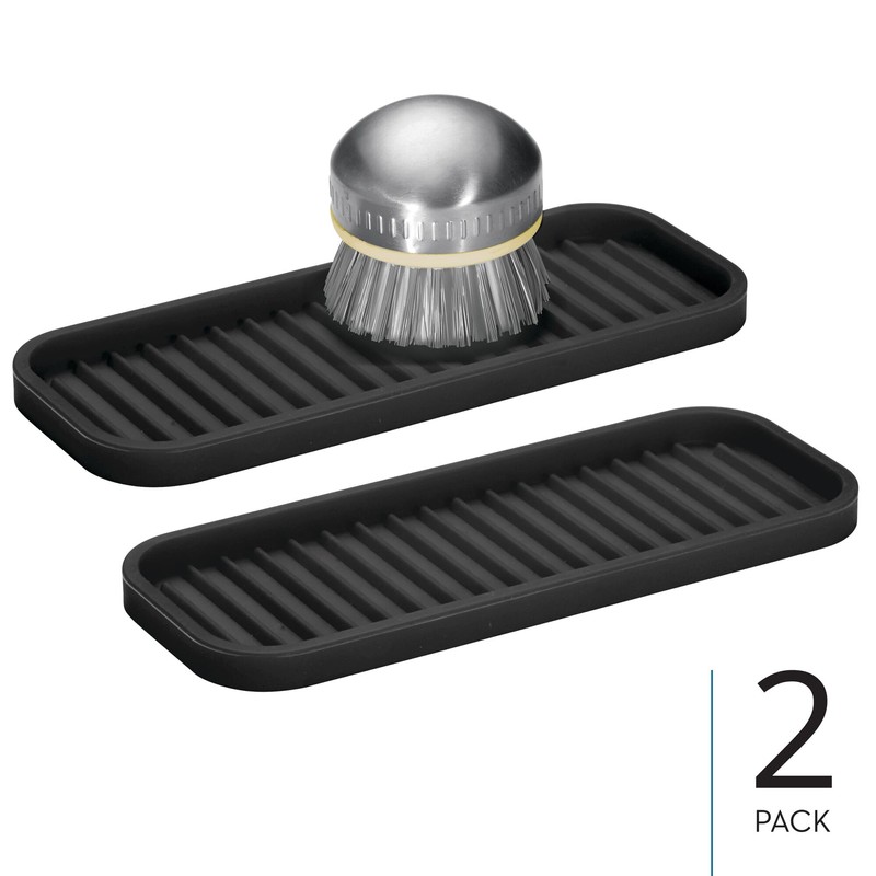 iDesign Silicone Kitchen Sink Tray for Countertops - Set of