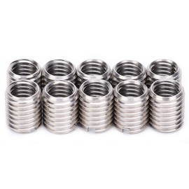 10 Pieces Threaded Insert Reducing Nut M8 to M10 Stainless Steel Repair Insert Nut, Threaded Nuts Conversion Kit (Inner M8 x 1.25 Outer M10 x 1.5 Long 12 mm)