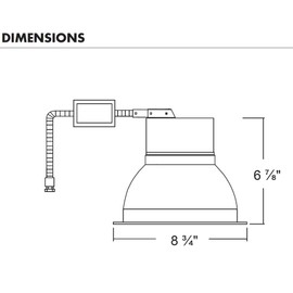 TDH Lighting 8 Inch 0-10v Dimmable Commercial Recessed Downlight Retrofit Kit with Haze Clear Reflector. (4000K, 28 Watts)