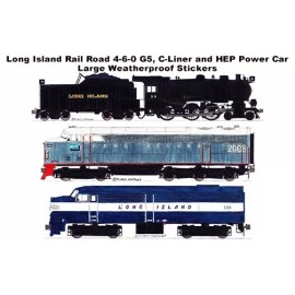 Long Island Rail Road 4-6-0 C-liner HEP 3 Large 2.5"x8-9" Stickers Andy Fletcher