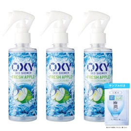 Oxy Cooling Deo Shower Fresh Apple Scent x 3 Piece Set + Ultra Moisture Hyaluronic Acid Sachet (Prevents Sweat and Odor, Ultra Cooling)