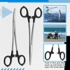 Threlaco 2 Piece Hemostat Fishing Forceps 7" Curved and Straight