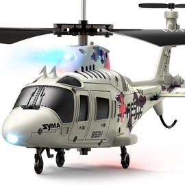 SYMA S53H RC Rescue Helicopter with Dazzling Night Flights,Unique Simulation Design, Low Battery Reminder, Altitude Hold, Perfect Helicopter Toys Gift for Boys and Enthusiast remote control helicopter - Color: White