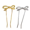 Vaguelly U Shaped Hairpins for Women 2 Pcs Metal Bow