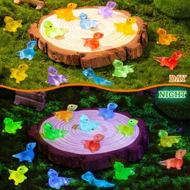 SYWHXY 600PCS Luminous Mini Resin Lizards Miniature Lizard Animal Figurines Glow in The Dark, Cute Tiny Glow Lizard for Micro Moss Garden Landscape Dollhouse DIY Birthday Party Home Decor (6 Colors)