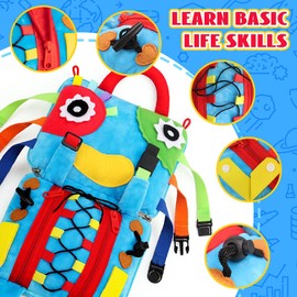 teytoy Sensory Learning Pillow Toys, Travel Toys for Toddlers on Plane Develop Fine Motor Skills Toys, Learning Activity Busy Toys Sensory Fidget Toys for Toddlers 1-3 Threading Toys