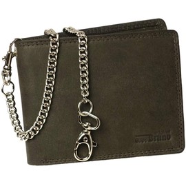Chain Wallet Landscape Format, dark brown, Vintage