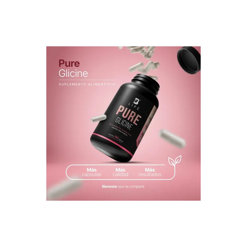 Glicina Pura 1000 Mg Adicionada Con Colágeno 180 Cáps B
