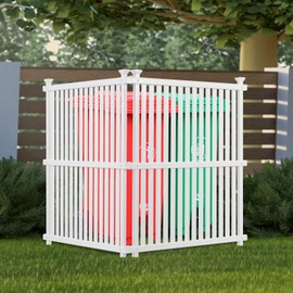 FAVSH Privacy Screen Panel Kits Air Conditioner Fence Trash Can Enclosure Set of 2, 36"W x 48"H Vinyl White (2 Pack)