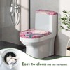 Darisoco Peach Blossom Toilet Lid Seat Cover Set with Elastic