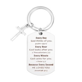 Mothers Gift Christian Keychain Bible Verse Keychain Gifts for College Friend Girls-Gifts Cross Christiangifts Housewarming Hifts Farewell