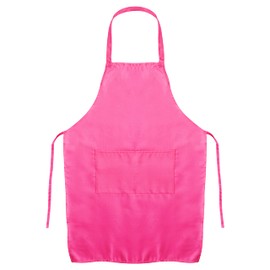 Jazooli Unisex Apron with Pockets - Cooking Aprons for Women, Men & Kids, Cleaning, Hairdressing & Waitress Apron with Pockets - One Size Fits Most Kitchen Accessories - Hot Pink