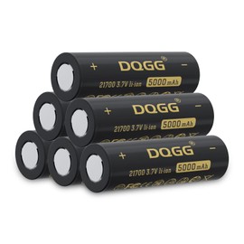 ABCTOY 21700 Rechargeable Battery 3.7V 5000mAh Large Capacity Flat Top 6 Pack for Flashlight Headlamp