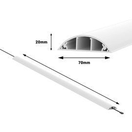 CILSON 11.81" Cord Cover W2.76 H0.79, White, Strong Self-Adhesive, Impact, Floor/Wall Cable Protector, Protect Wires & Prevent Cable Trips, Cable Management Solution - Cord Cavity