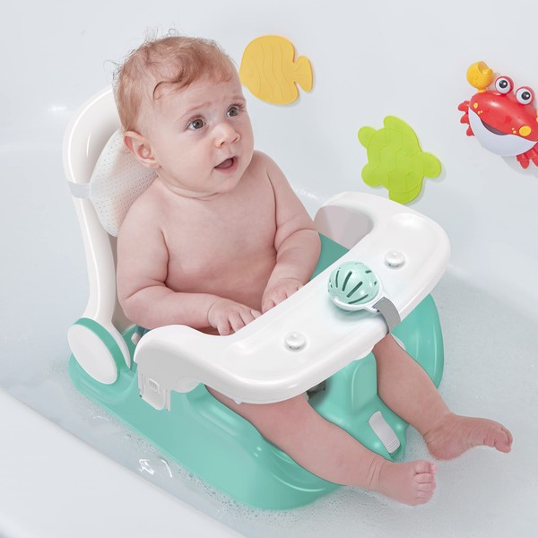 BabyBond Baby Bath Seat with Sitting & Lying 2 Modes,