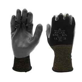 Showa Best 370B Atlas Nitrile Palm Coating Glove, 13-Gauge Seamless Knitted Liner, General Purpose Work, Medium (Pack of 12 Pairs)