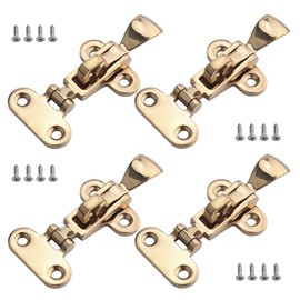NovelBee 4pcs Boat Anti-Rattle Latch with Screws,Stainless Steel Lockable Hold Down Clamp Latch,Marine Deck Lock Hasp for Boat,Yachts,Deck,RVs,Cabinet (Gold)