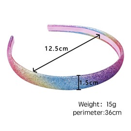 Visxcnu Pack of 4 Glitter Hair Bands Colourful Hair Accessories Plastic Glitter Cute Non-Slip Thick Glitter Confetti Rainbow Hair Bands with Teeth for Little Girls
