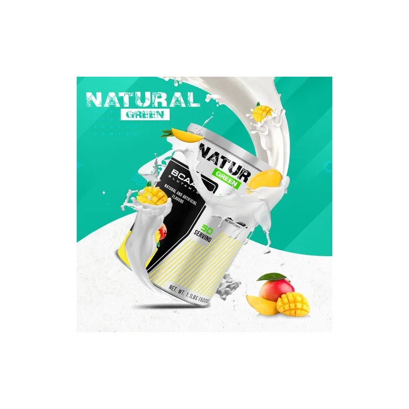 Bcaas Glutamina Aminoácido Green 500g Sabores