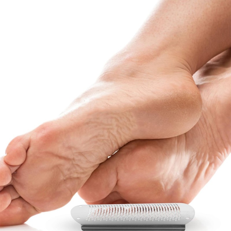 IWOWHERO Ergonomic Handle Foot Scraper Tool Stainless Steel Blades for