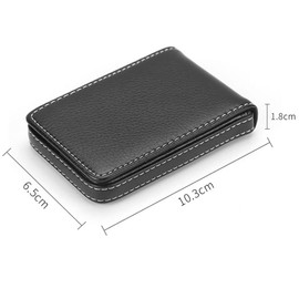 Business Card Holder for Men and Women, PU Leather, Slim Card Holder for Business Cards, Credit Card Holder, Credit Card Holder, Black, Brown, 2 Pieces, Minimalist, Black / Brown, Elegant