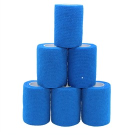 Fuluning, Tapeverband, Selbsthaftend Tape, stark Sport Tape für Handgelenk (7.5cm6Rolls, Blue)