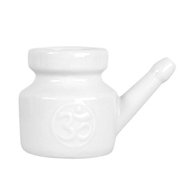 Iunipusy Nose Rinsing Can, 350 ml Ceramic Neti Pot, Robust and Leak-Proof for Nose Cleaning and Nasal Flushing, Adults, Elegant